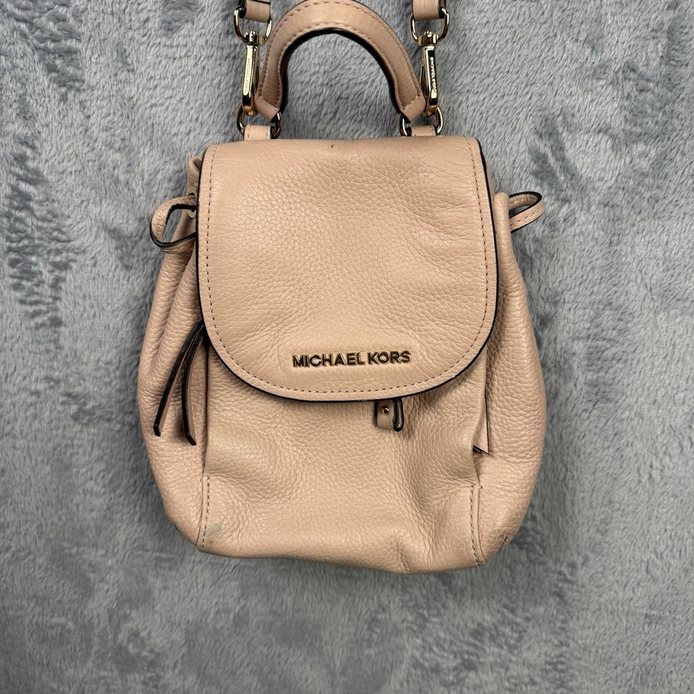 Michael Kors Riley Backpack Satchel Crossbody Flap Bag Pink Small Old Money